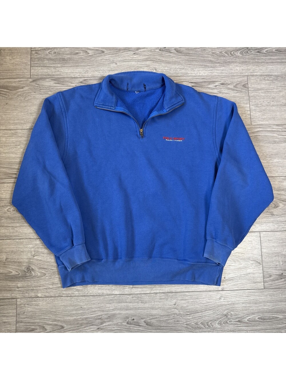 Vintage 90’s Polo Sport By Ralph Lauren Blue Quarter Zip Sweater Men’s Medium
